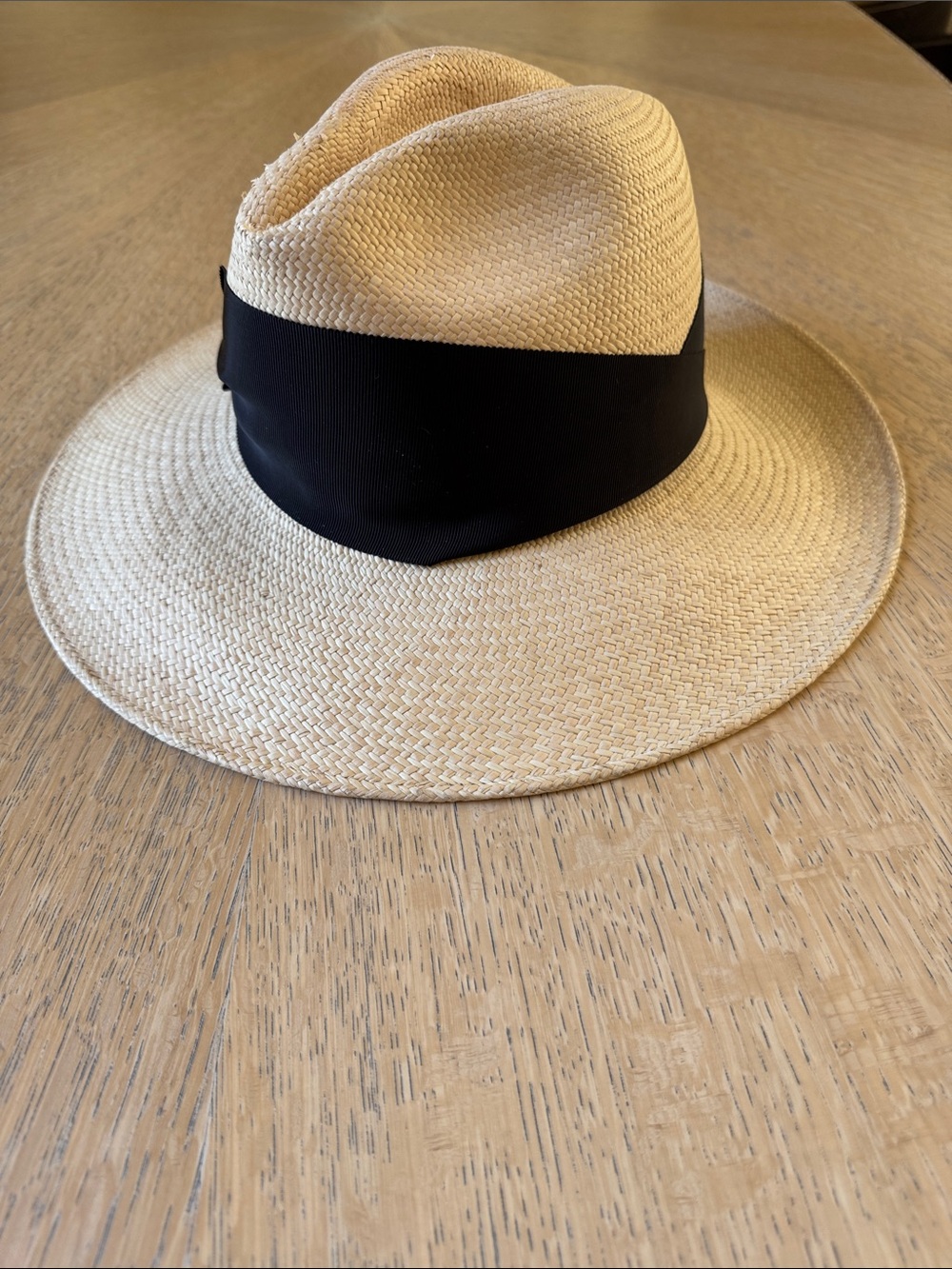 Freya Natural Straw Fedora with Black Band Size S - Picture 3 of 8
